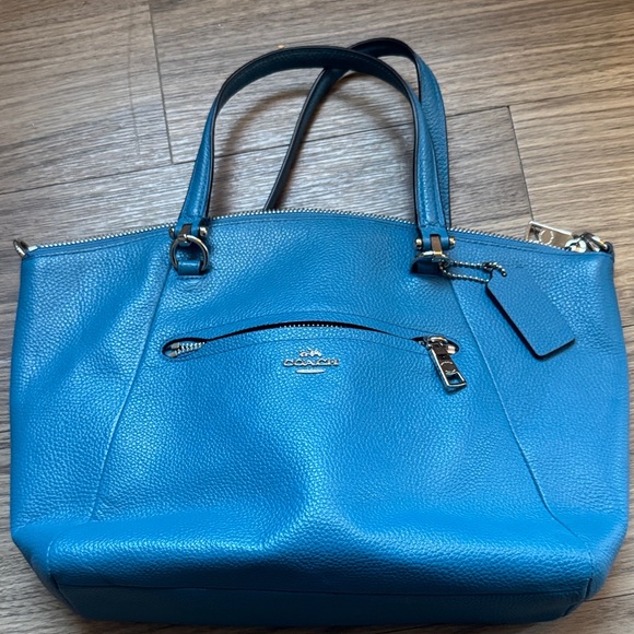 Coach Handbags - Coach Vibrant Blue Leather Tote Bag